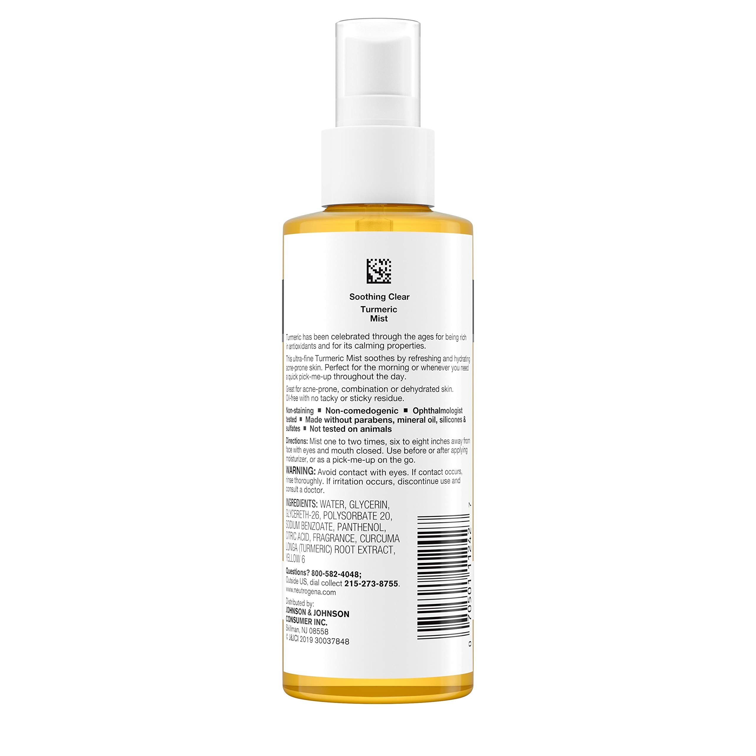 Neutrogena Turmeric Mist being applied to the face for a refreshing boost.