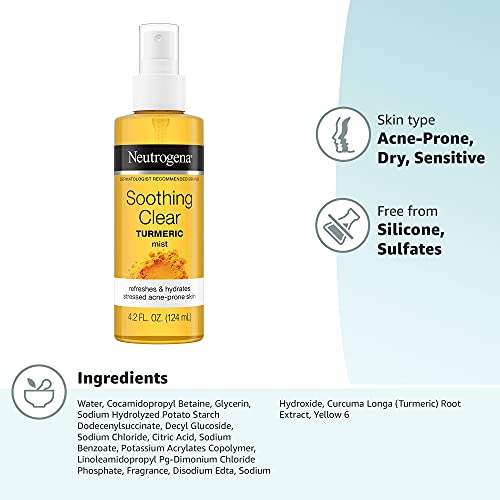 Vanity scene featuring Neutrogena Turmeric Mist for quick skin refresh.