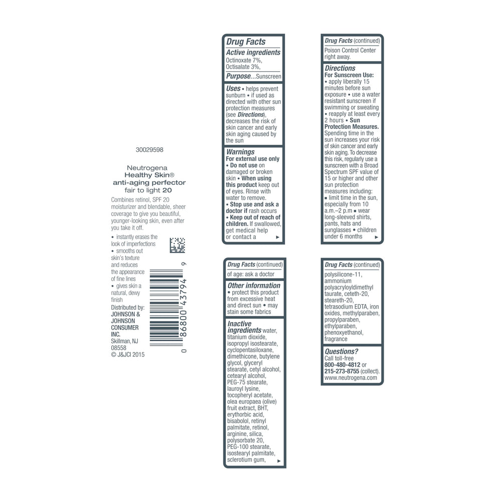 Neutrogena texture close-up reveals smooth, lightweight finish on skin.