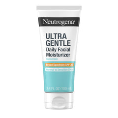 Neutrogena Ultra Gentle SPF30 bottle shown for daily sun protection.