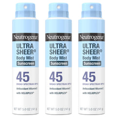 Neutrogena Ultra Sheer Body Mist SPF 45 three-pack for fast protection