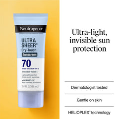 Neutrogena Ultra Sheer Dry-Touch texture close-up shows fast absorption.