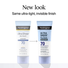 Neutrogena Ultra Sheer Dry-Touch SPF 70 showcasing a non-greasy matte finish.