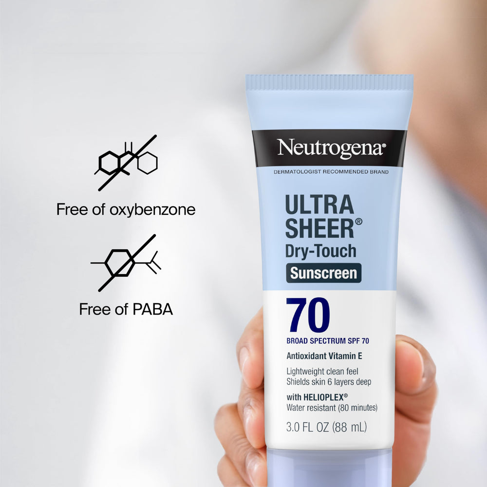 Neutrogena SPF 70 formula is compliant with Hawaii Act 104 and free of certain chemicals.