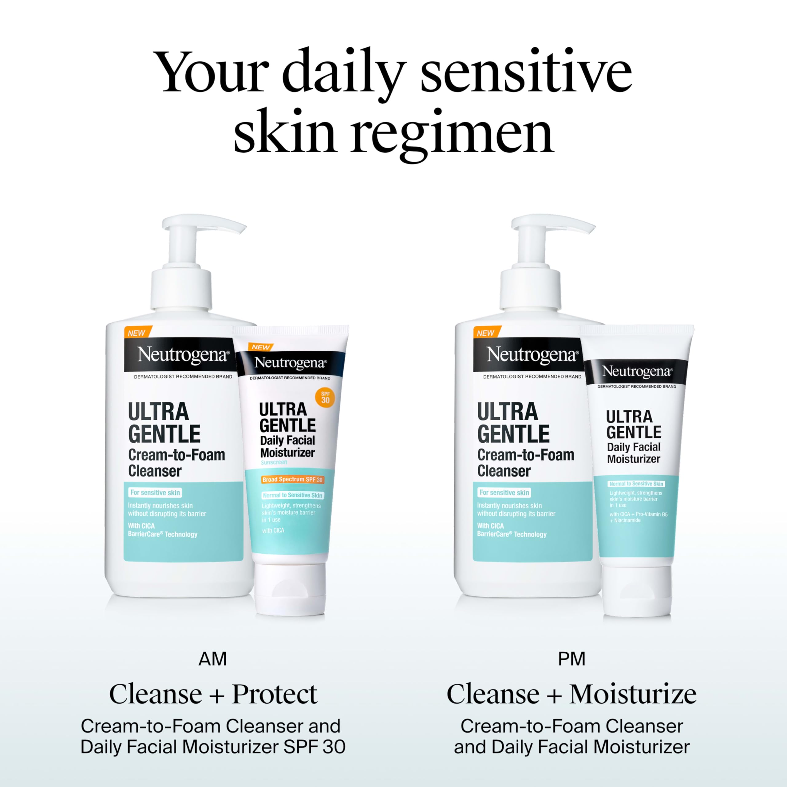 Water-resistant SPF30 label on Neutrogena lotion, suitable during swimming or sweating.