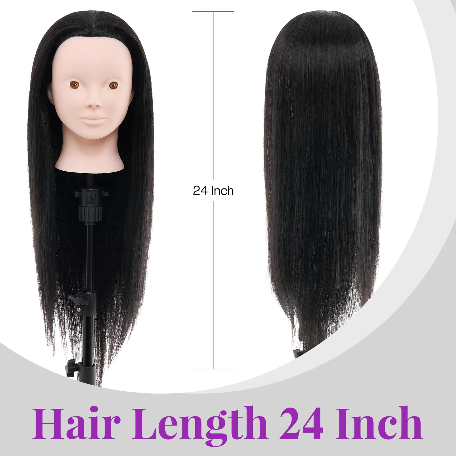Neverland Beauty 24-inch black hair offers natural drape for braiding and curling.