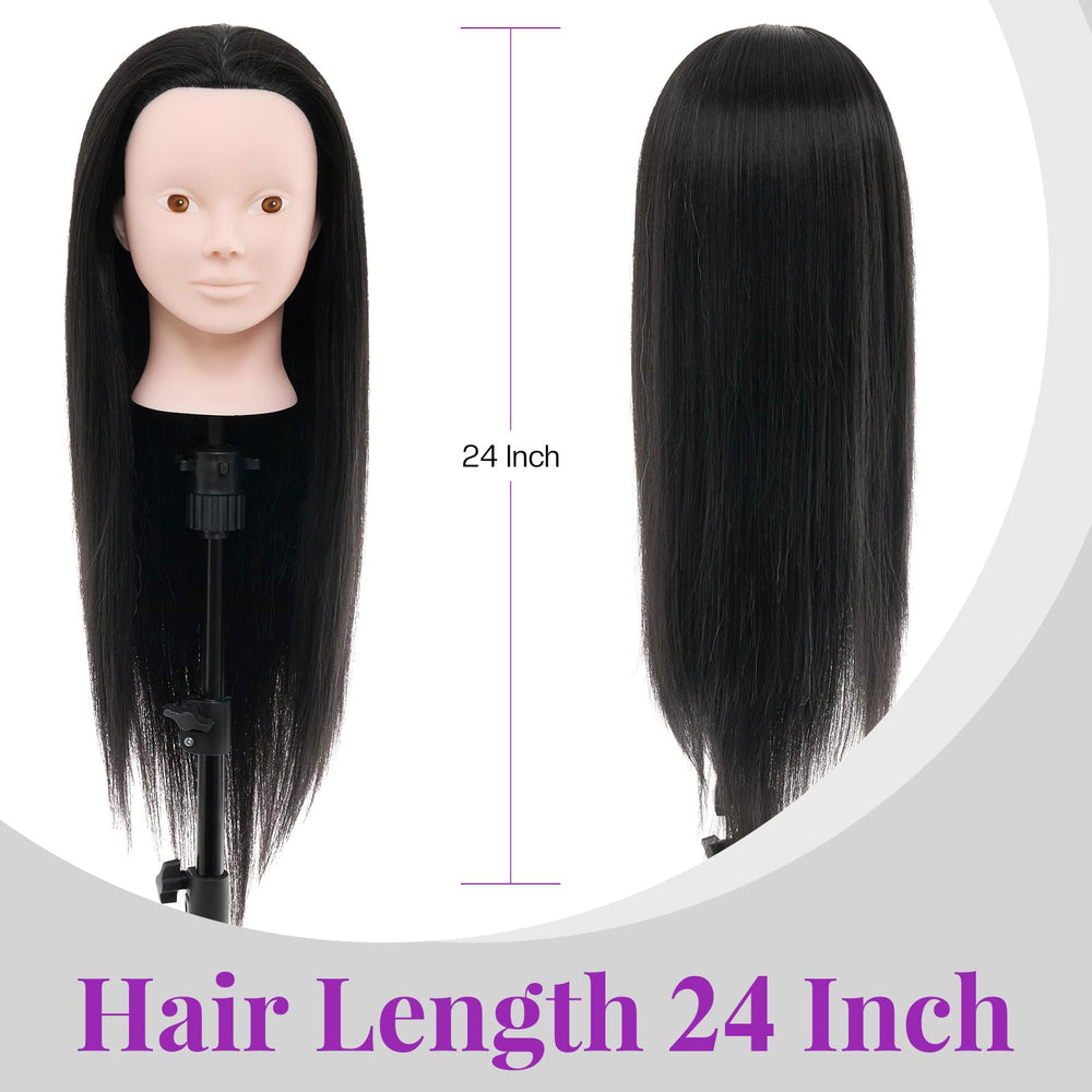 Neverland Beauty 24-inch black hair offers natural drape for braiding and curling.