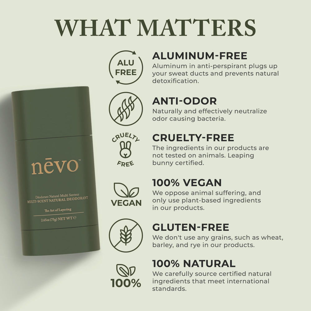 Nevo multi scent deodorant coconut layer with creamy texture for easy application