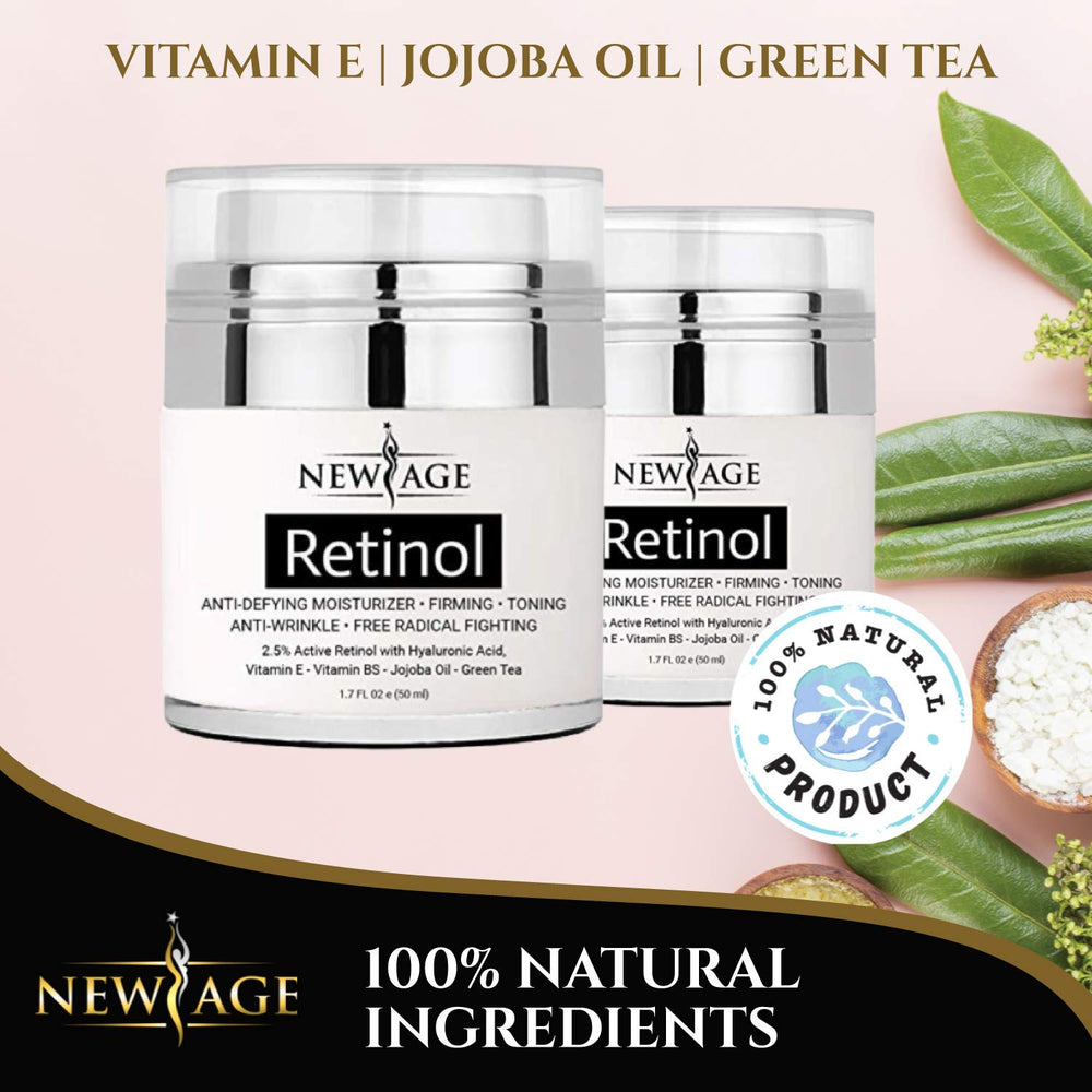 New Age Retinol Cream designed for day and night use on facial skin.
