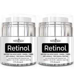 New Age Retinol Cream Neck Face with Hyaluronic Acid hydrates and smooths skin.