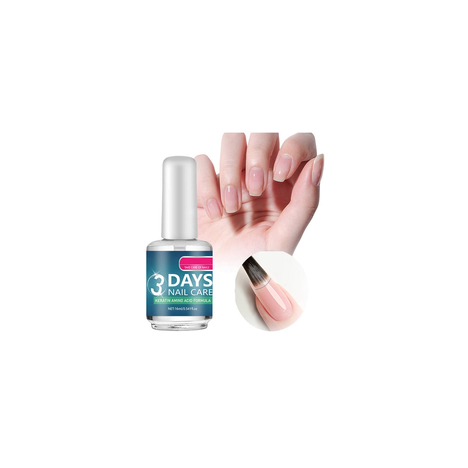 New Cover Nail Strengthener Polish bottle with keratin for stronger nails