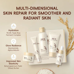 New Cover rice essence bottle provides lightweight hydration and prep for steps.