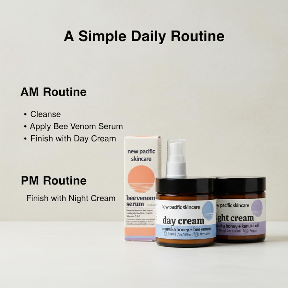 New Pacific Skincare Manuka Honey Night Cream ingredients swirl emphasizes natural nourishment