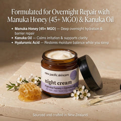 New Pacific Skincare Manuka Honey Night Cream texture close-up showing smooth absorption
