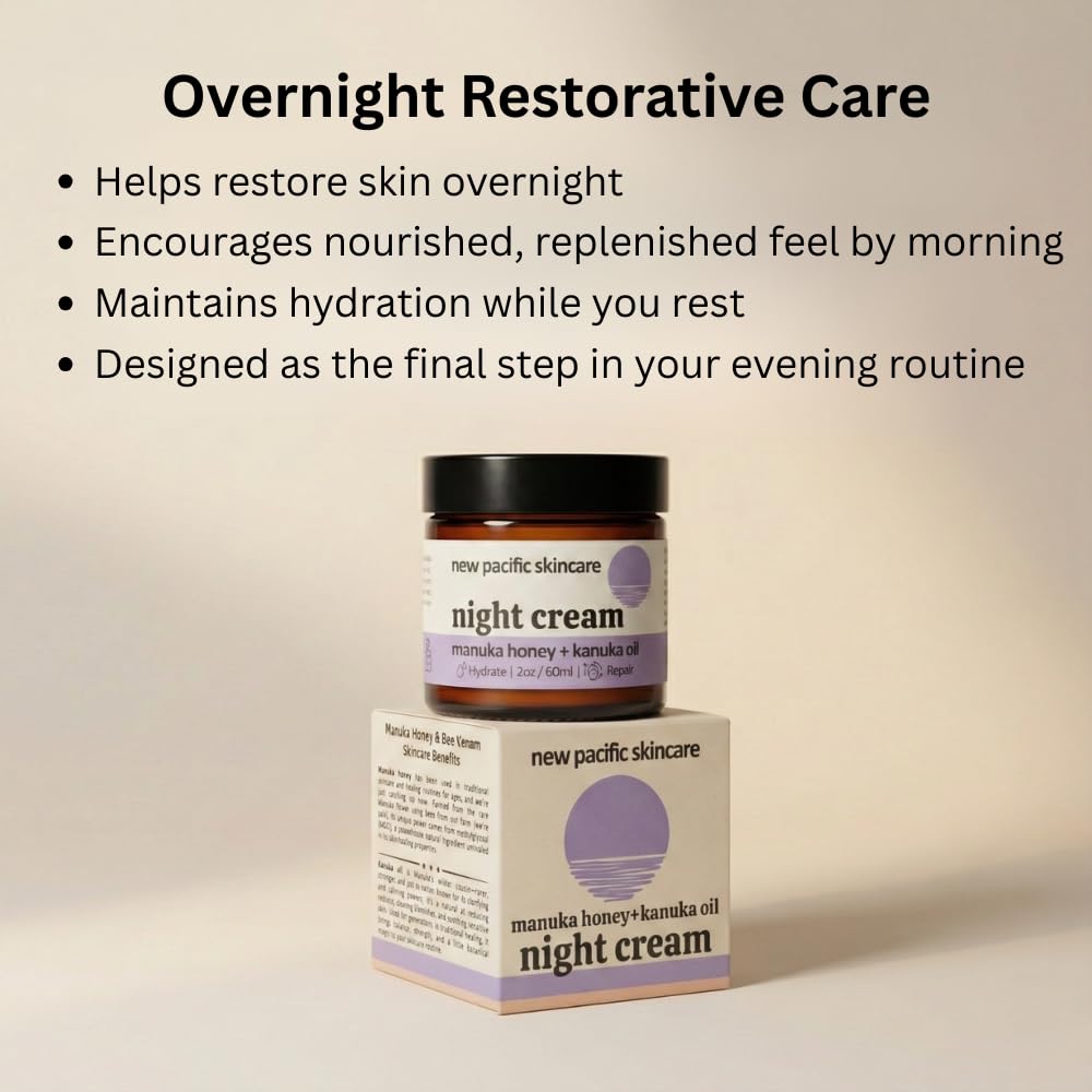 New Pacific Skincare Night Cream packaging highlighting clean, cruelty-free NZ formula