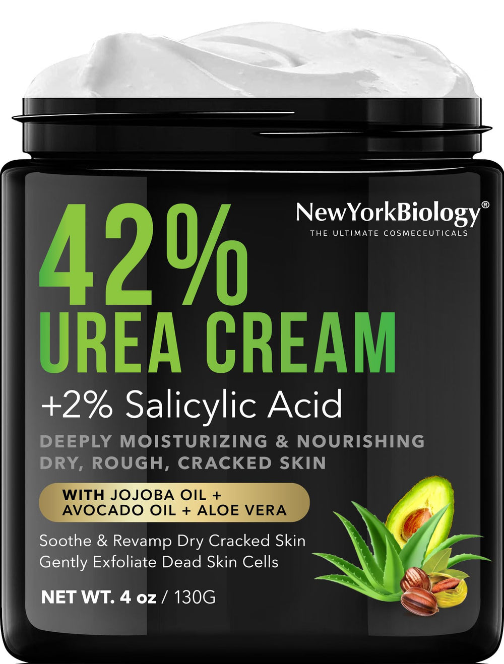 New York Biology 42% Urea Cream for feet softens dry skin and rough patches.