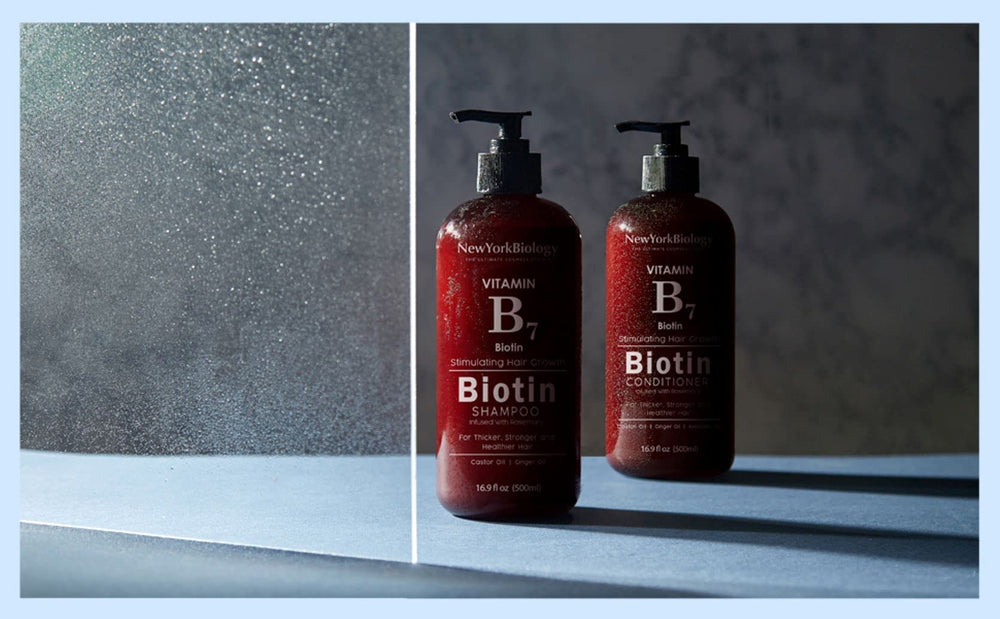 New York Biology Biotin Conditioner anti-dandruff action on oily roots.