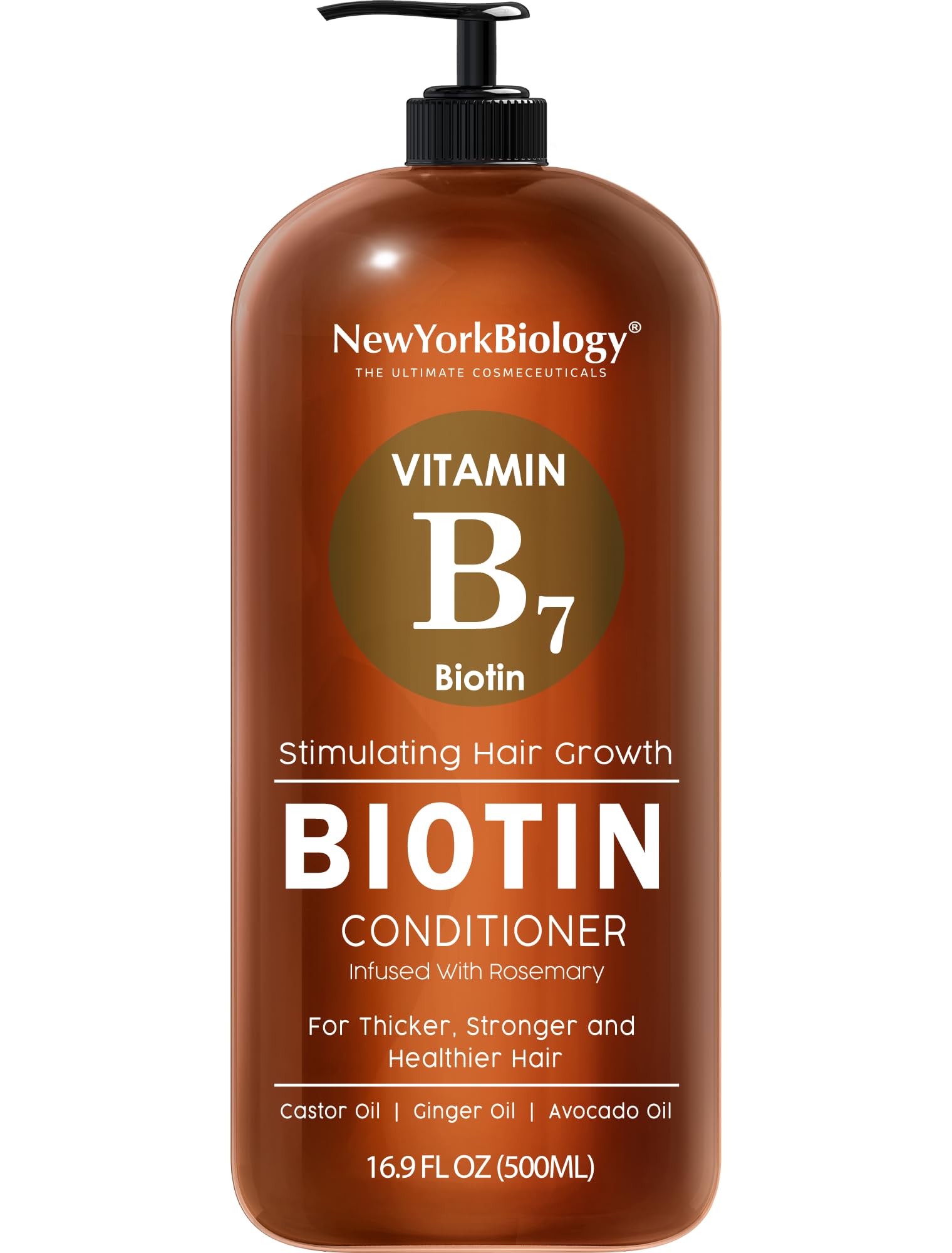 New York Biology Biotin Conditioner bottle promoting hair growth and anti-dandruff.