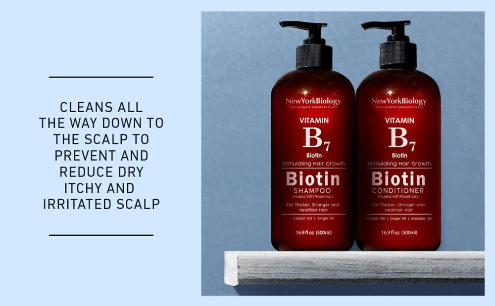 New York Biology Biotin Conditioner hair application shows smoothing and detangling
