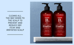 Applying New York Biology Biotin Conditioner to the scalp for healthier-looking hair.