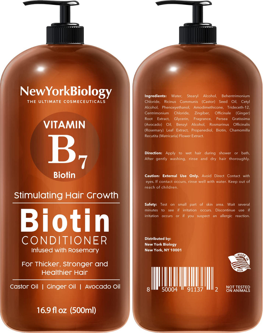 New York Biology Biotin Shampoo label closeup emphasizes anti-dandruff cleansing
