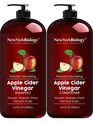 Champú vinagre de manzana New York Biology para limpiar residuos y dejar cabello fresco.