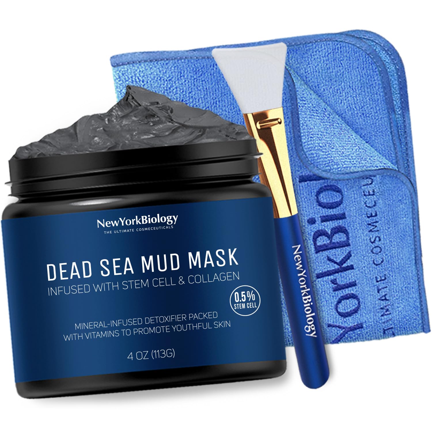 NEW YORK BIOLOGY Clarifying mud mask brush applying an even layer.