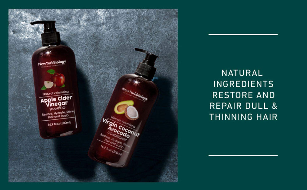 New York Biology conditioner label closeup highlights natural, color-safe formula.