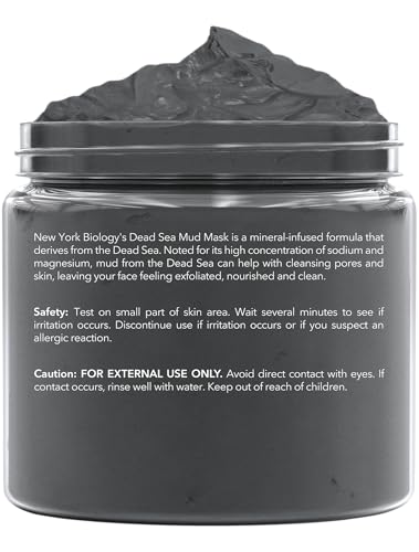 New York Biology Dead Sea Mud Mask on skin for body use and spa-like care.