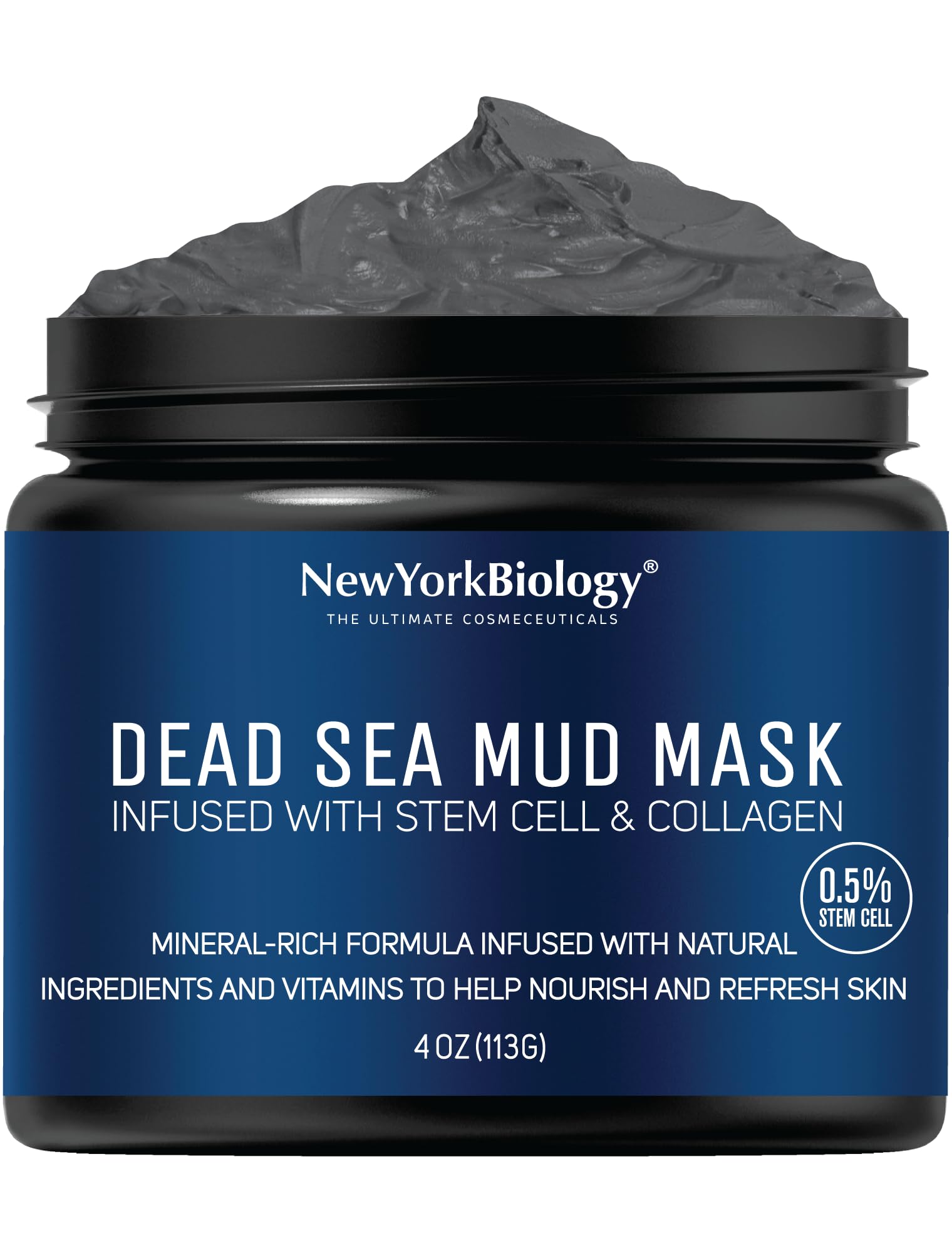 New York Biology Dead Sea Mud Mask bottle for at-home spa pore cleansing.