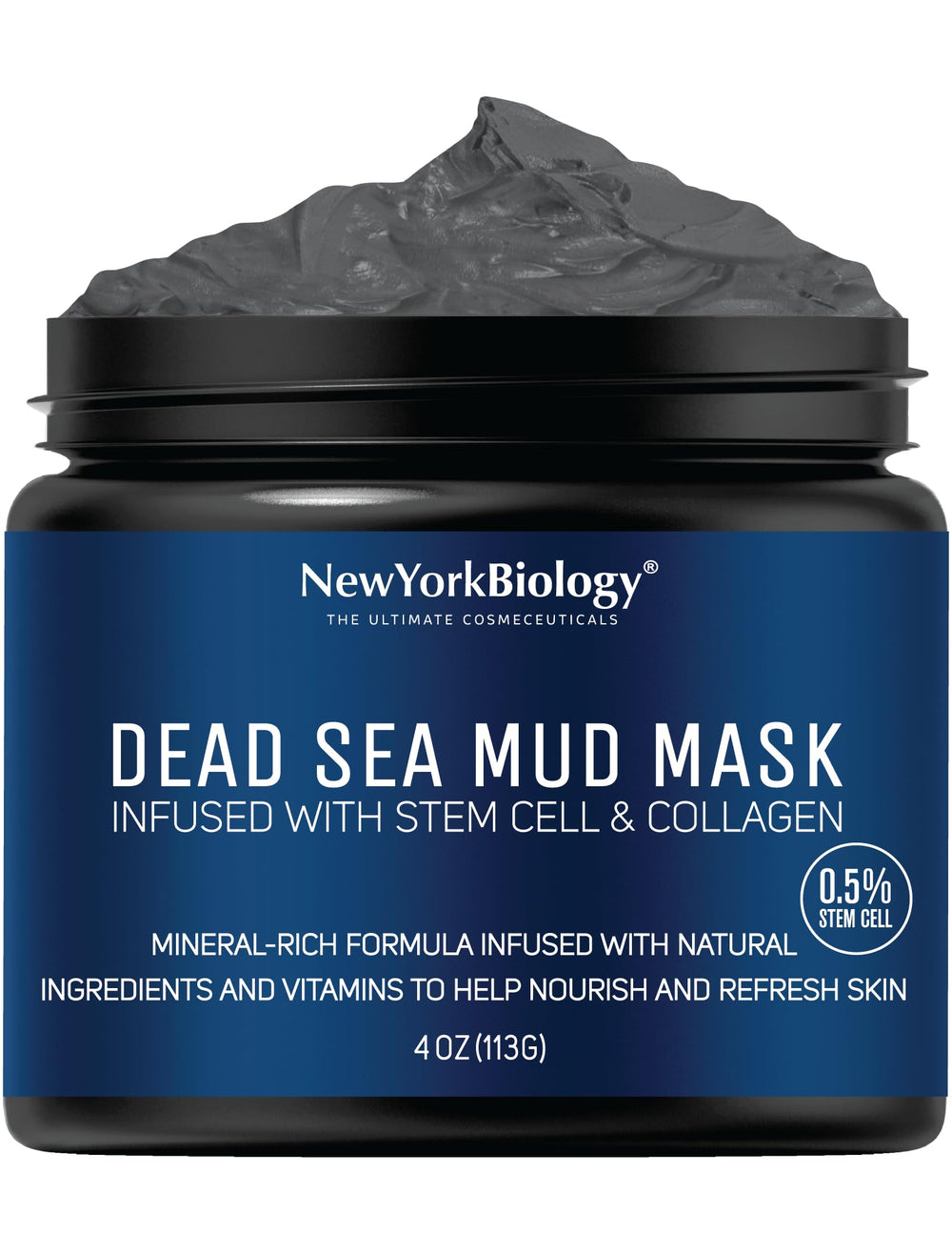 New York Biology Dead Sea Mud Mask bottle for at-home spa pore cleansing.