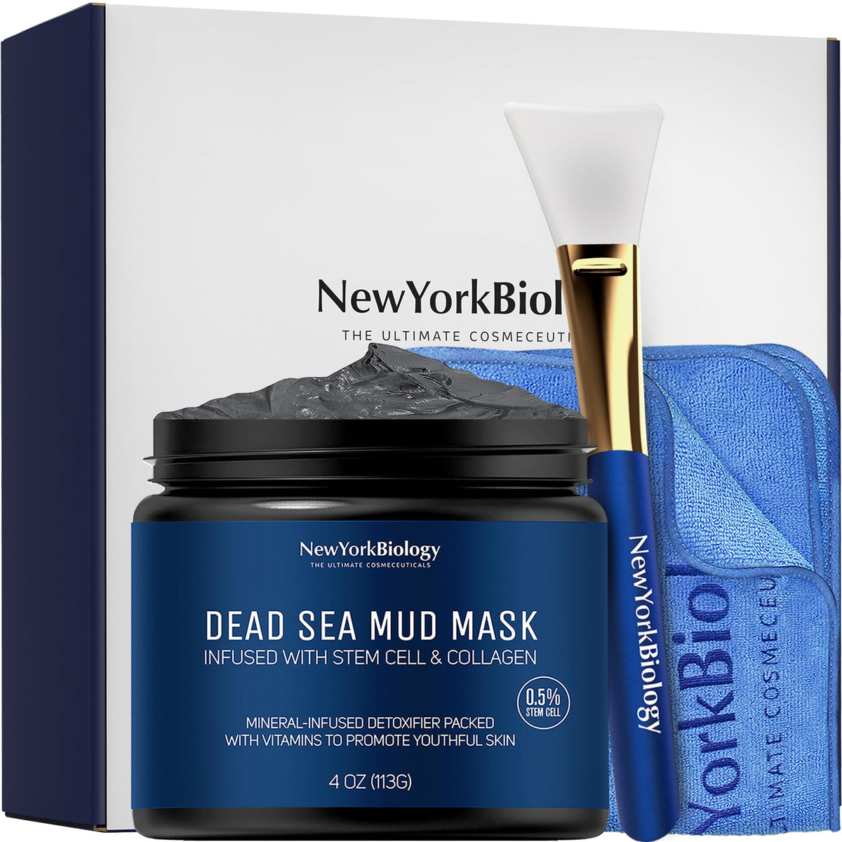 NEW YORK BIOLOGY Dead Sea Mud Mask jar for pore refinement and glow.