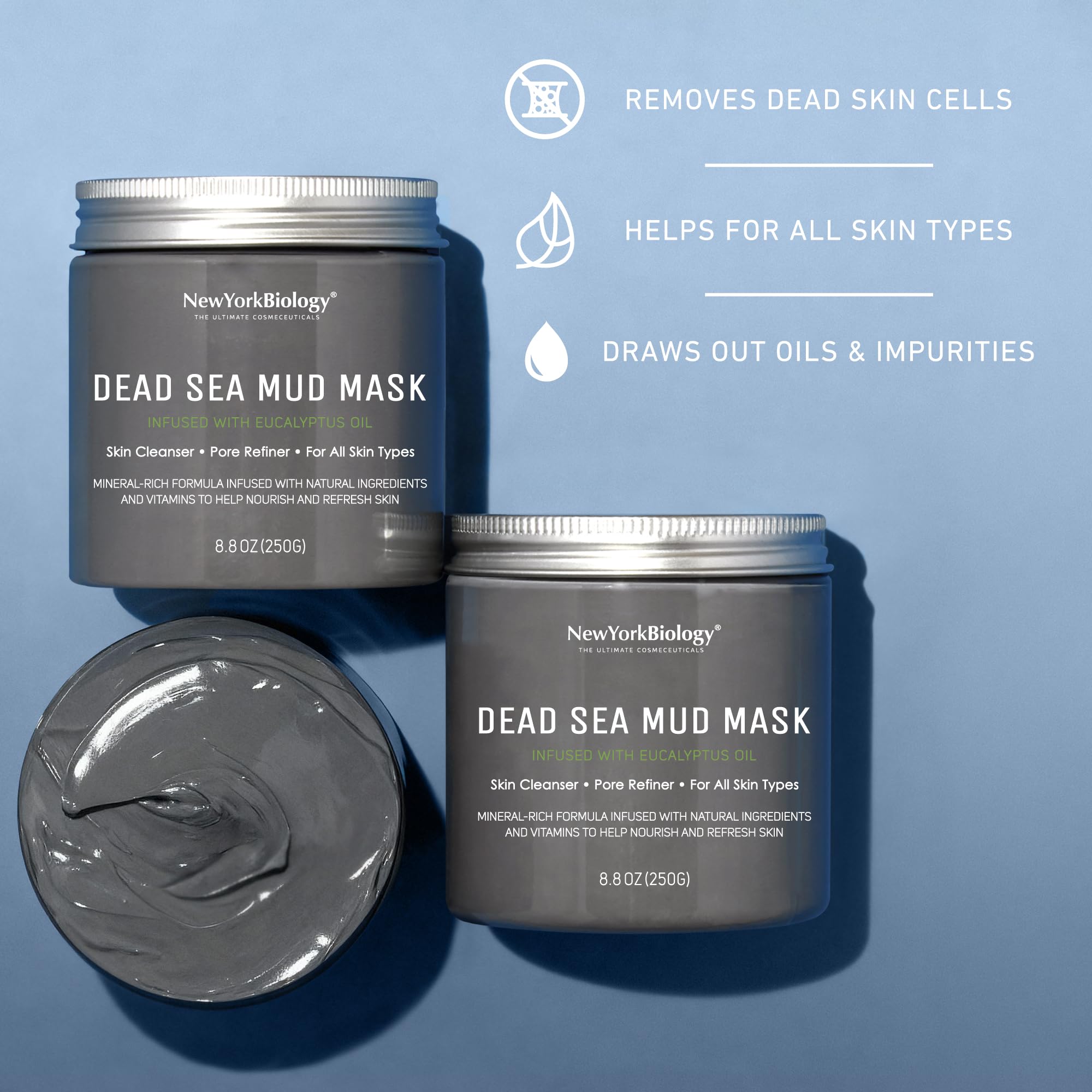 New York Biology eucalyptus leaves suggesting natural aroma and calming benefits.