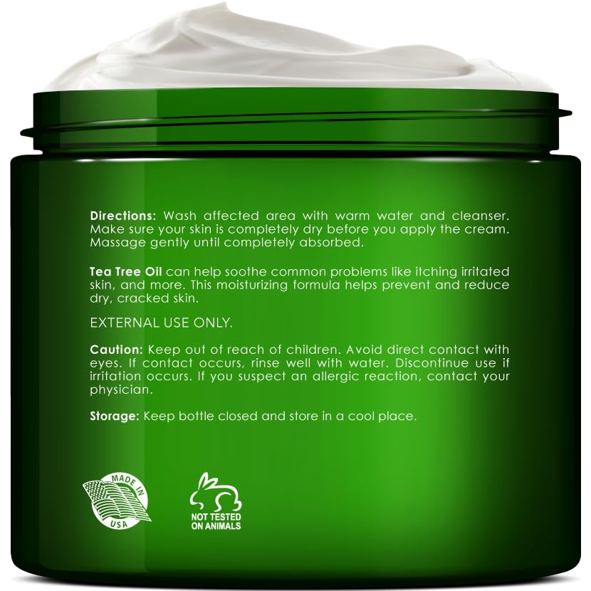 New York Biology Tea Tree Oil Foot Cream application close-up shows easy daily use.