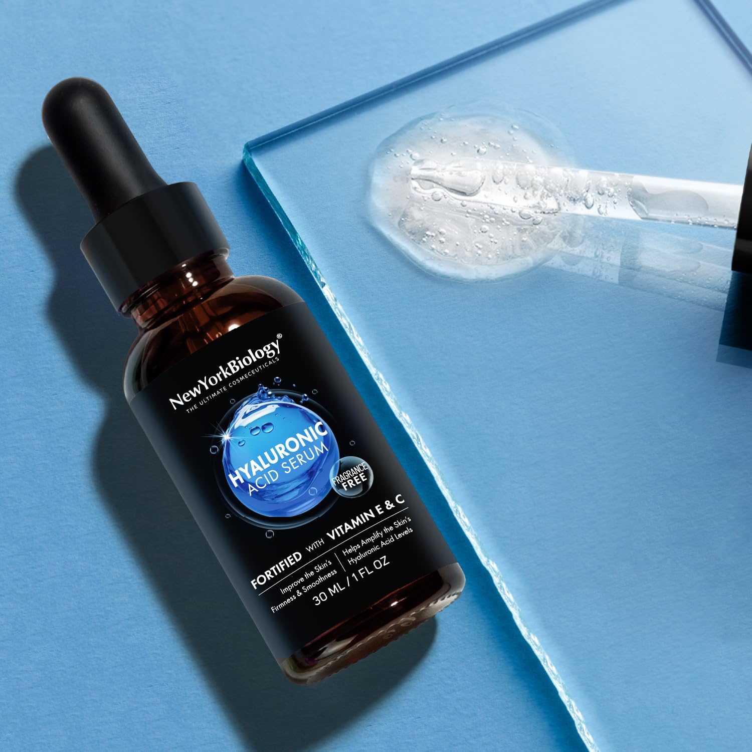New York Biology Serum jar on counter evokes premium routine