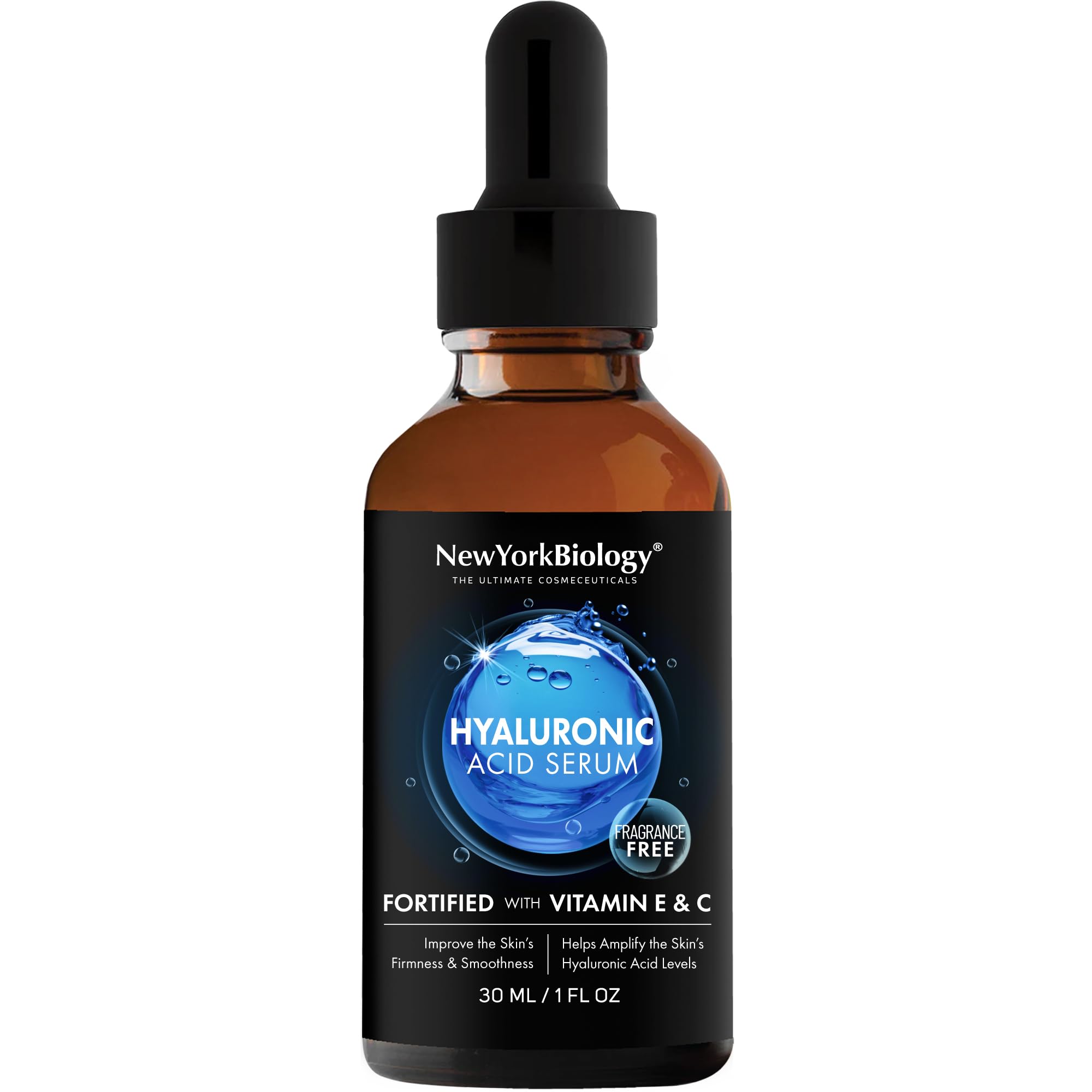 New York Biology Hyaluronic Acid Serum pump enables easy, clean application