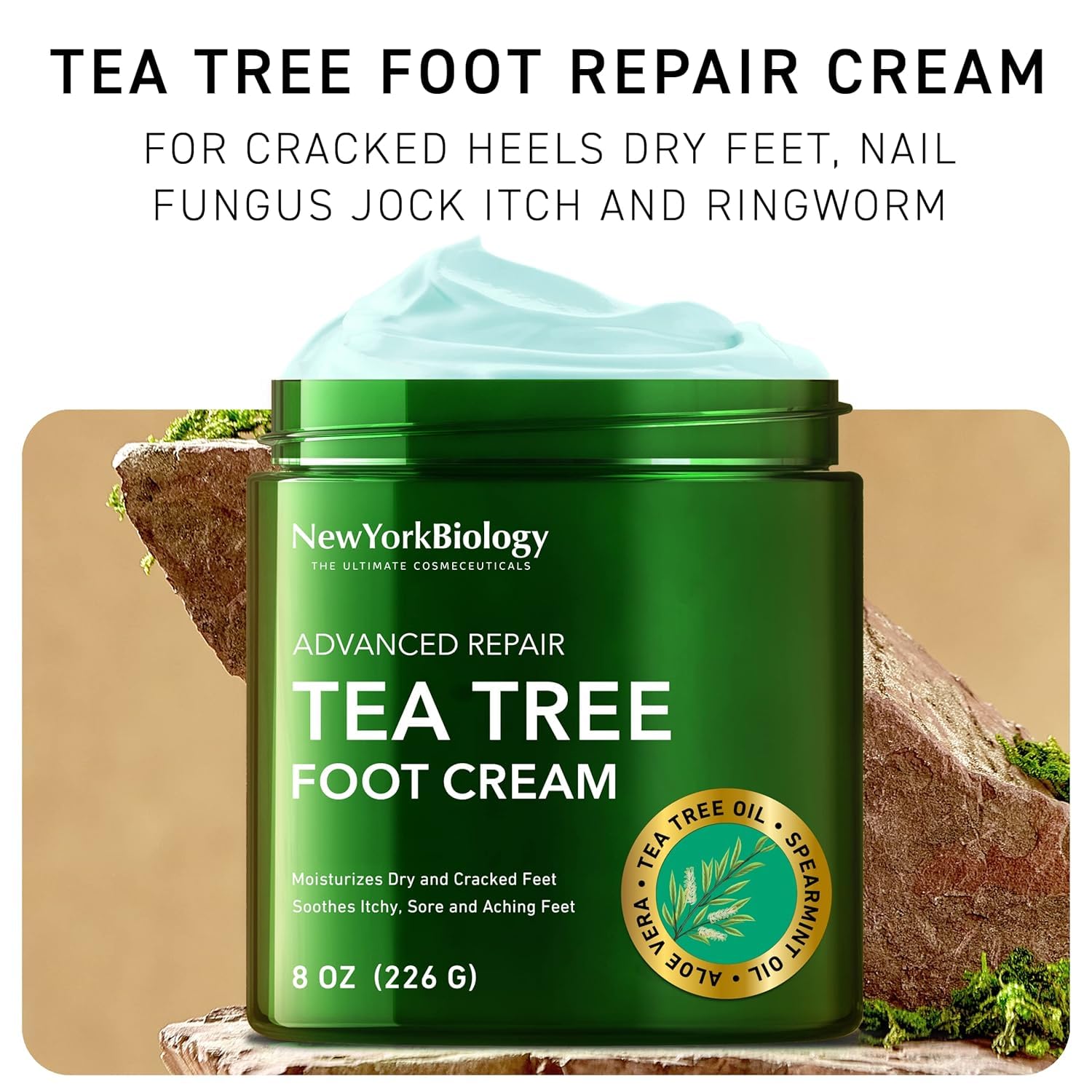 New York Biology Tea Tree Foot Cream may help with nail fungus concerns.