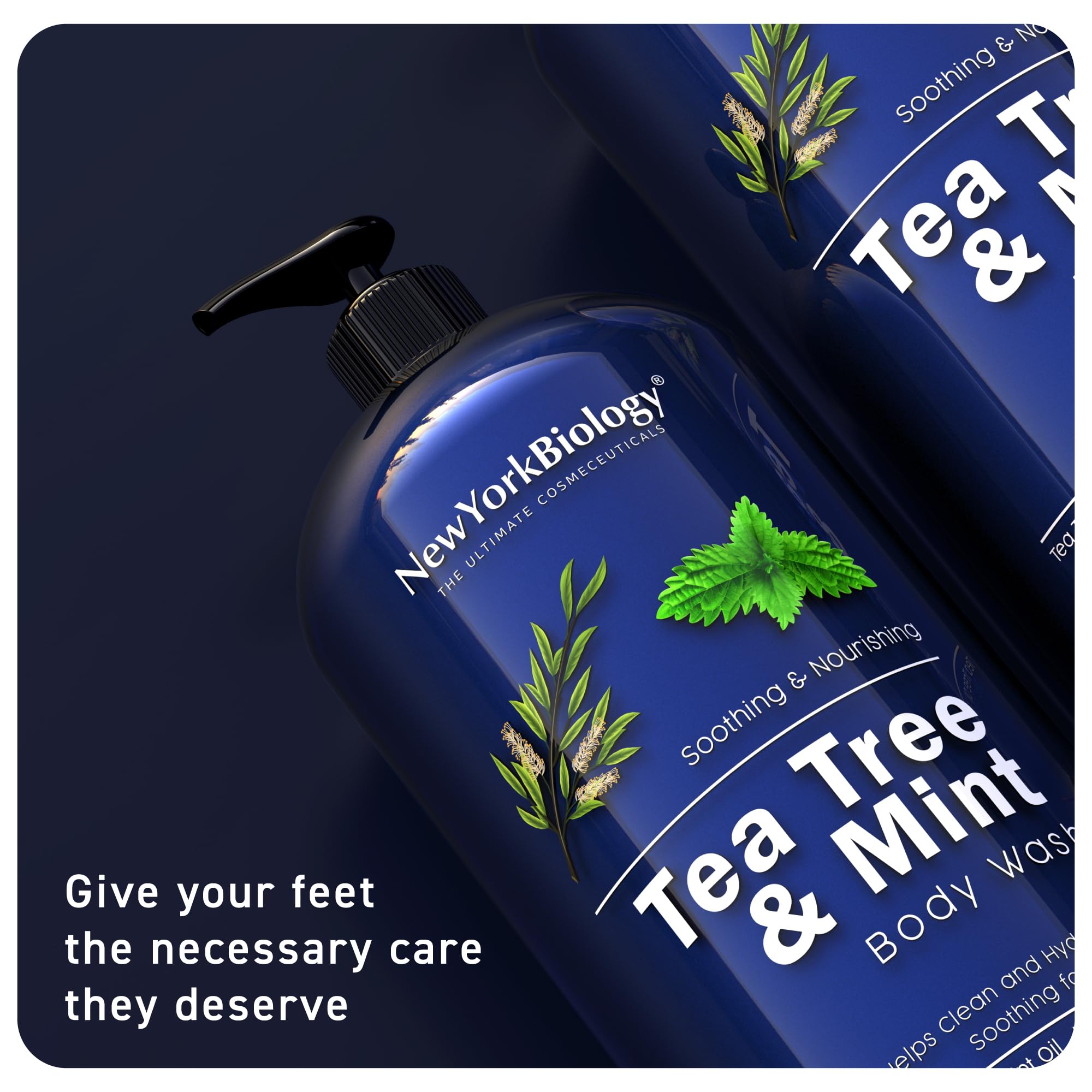 New York Biology Tea Tree Mint Body Wash feet care – gentle cleanse for feet