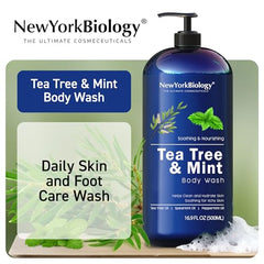 New York Biology Tea Tree Mint Body Wash foam – rich lather with cooling sensation