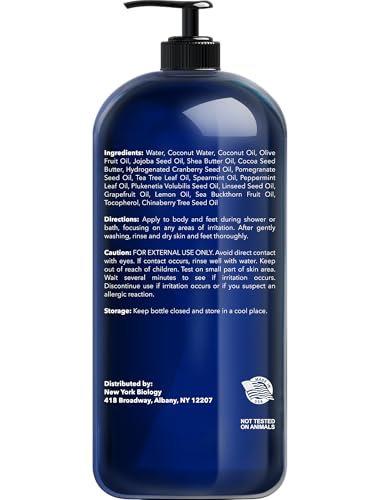 New York Biology Tea Tree Mint Body Wash pump – easy daily hydration and refreshing lather