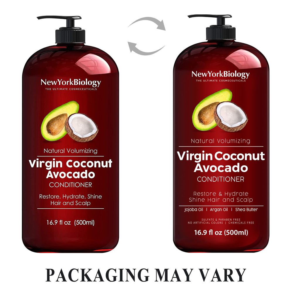 New York Biology conditioner pour demonstrates easy, controlled detangling.