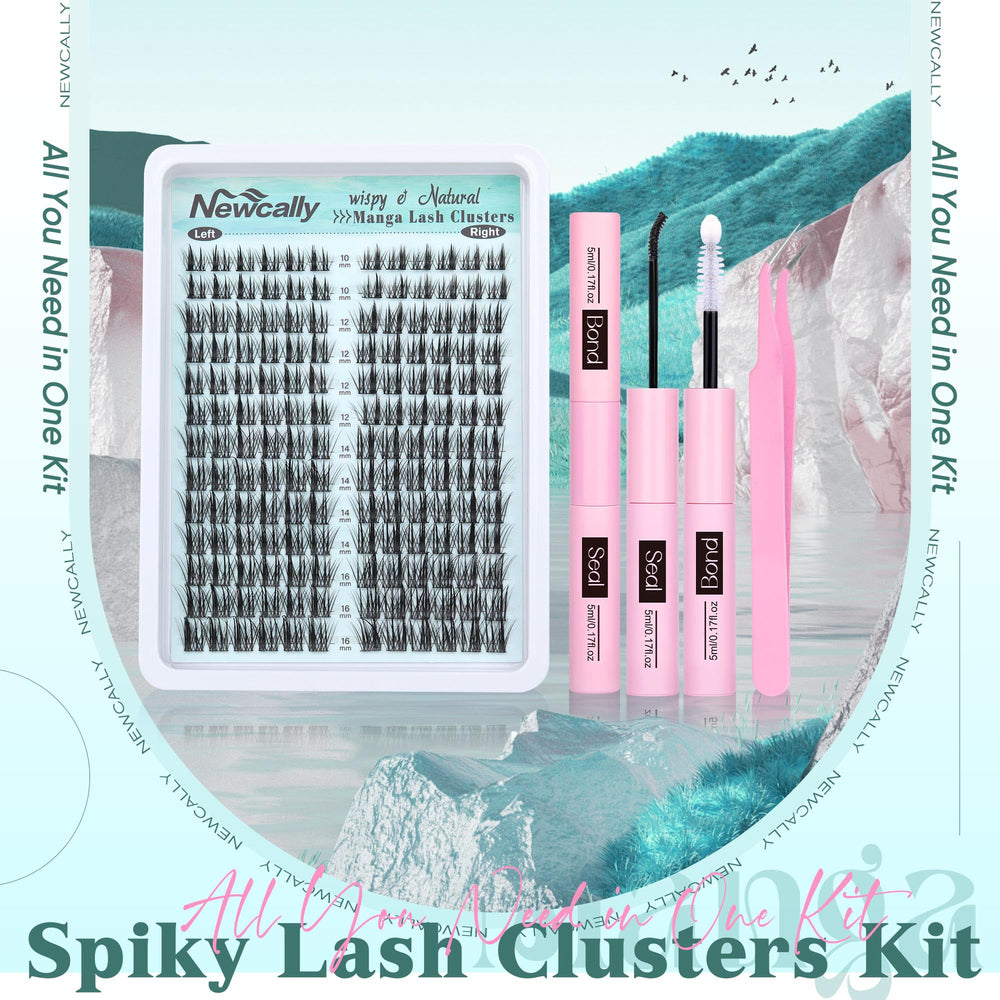Newcally Cluster Lashes Kit soft and lightweight fibers for long-lasting DIY lash looks.