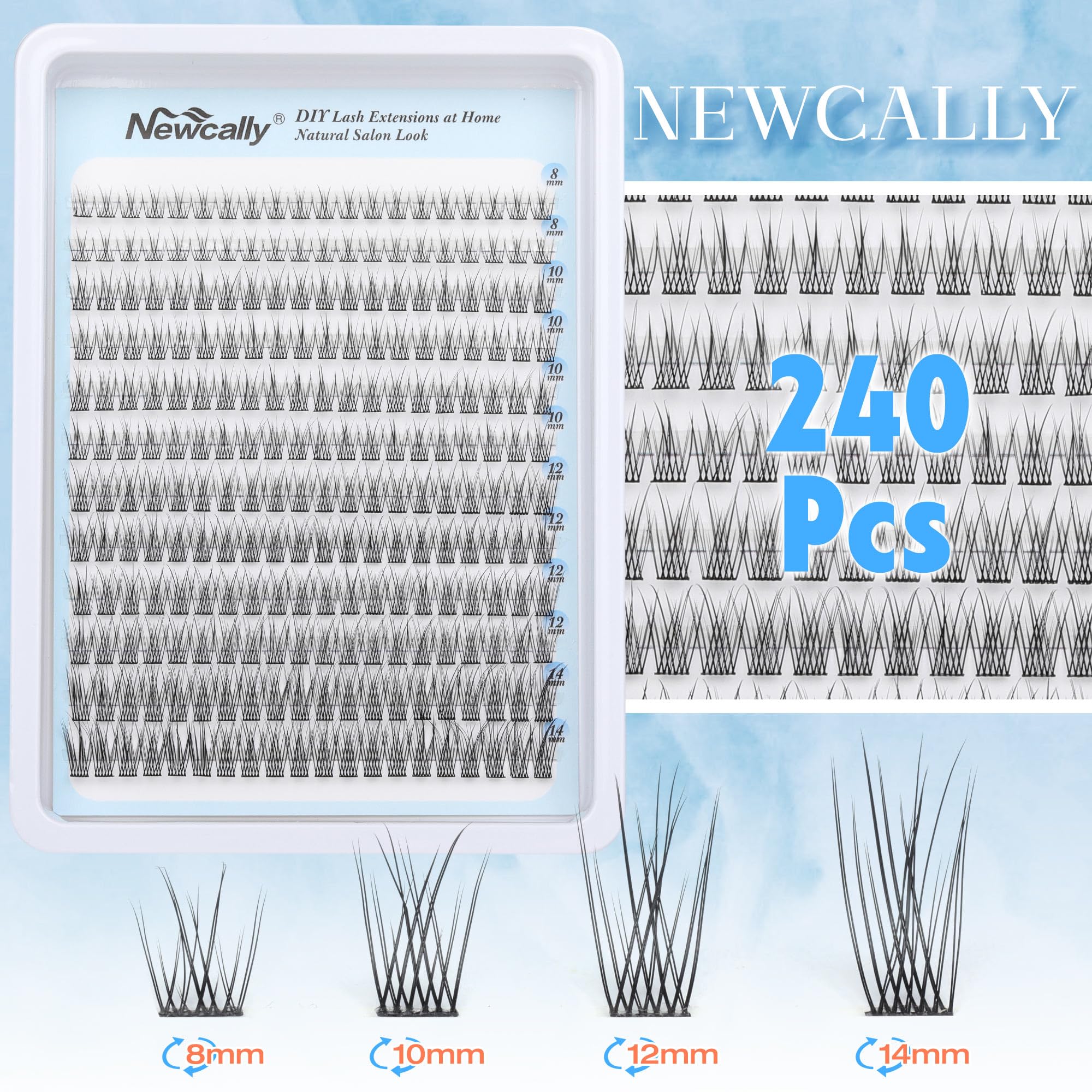 Newcally curvy 3D lash clusters deliver lively C-curly effect throughout the day.