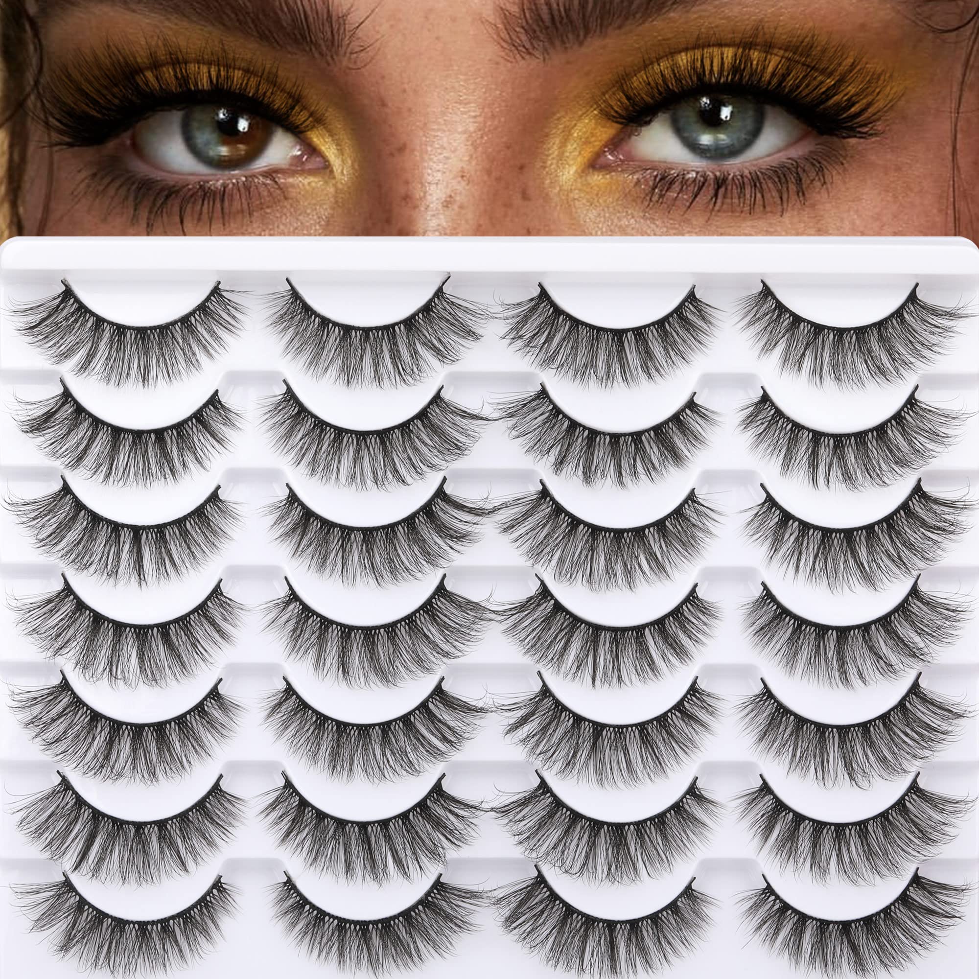 Newcally Lashes Mink Natural Look Cat Eye: bold day-to-night definition