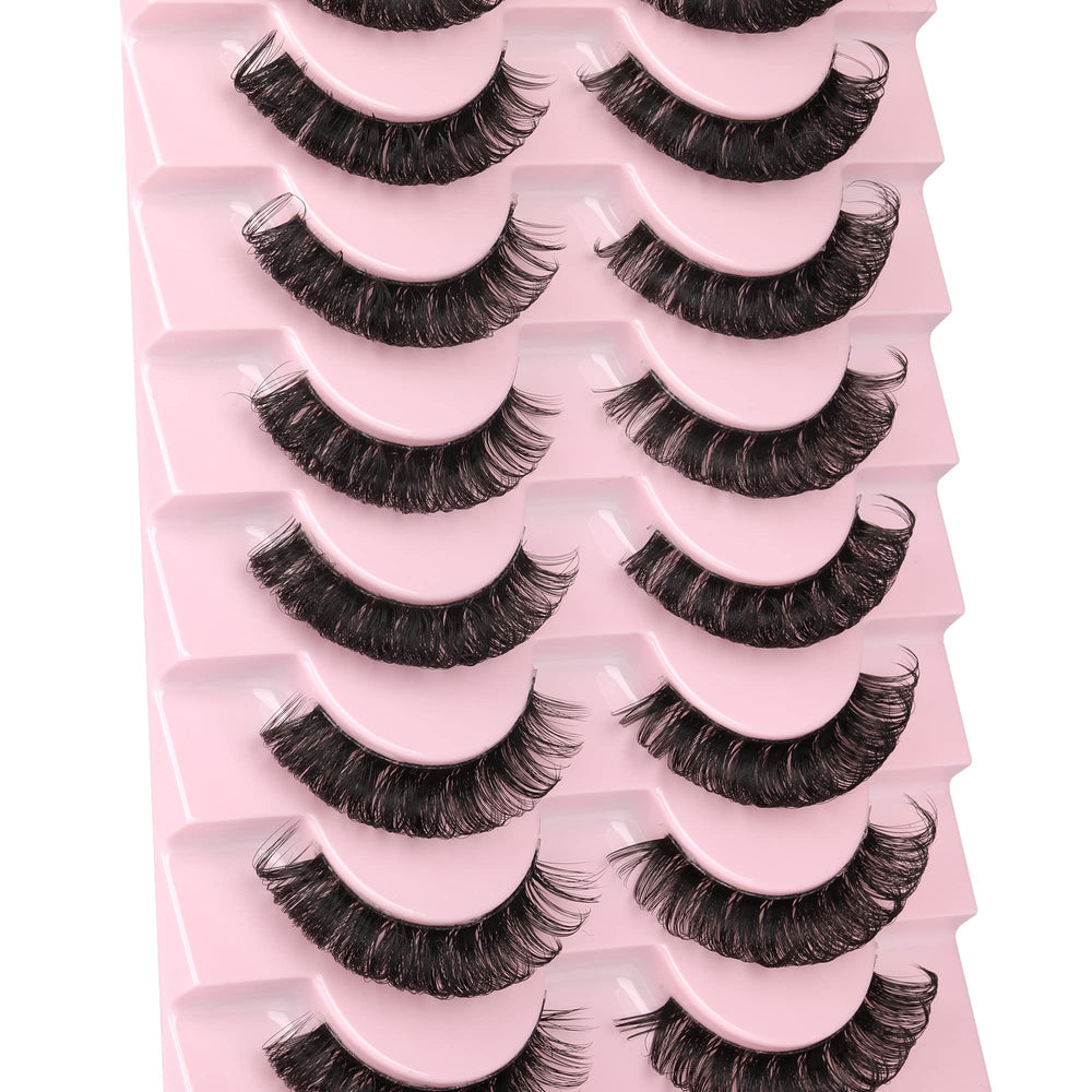 Newcally Lashes natural look 16mm wispy D-curly cat eye for everyday glam