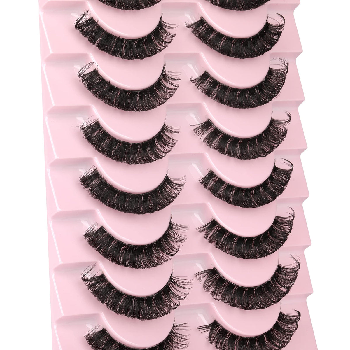 Newcally Lashes natural look 16mm wispy D-curly cat eye for everyday glam