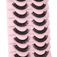 Newcally Lashes natural look 16mm wispy D-curly cat eye for everyday glam