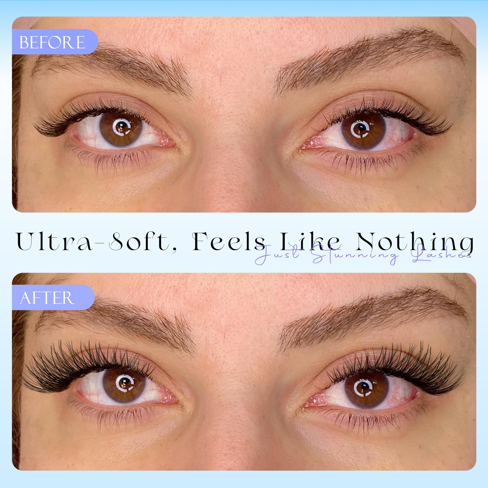 Newcally lightweight lash bands provide comfortable wear all day.