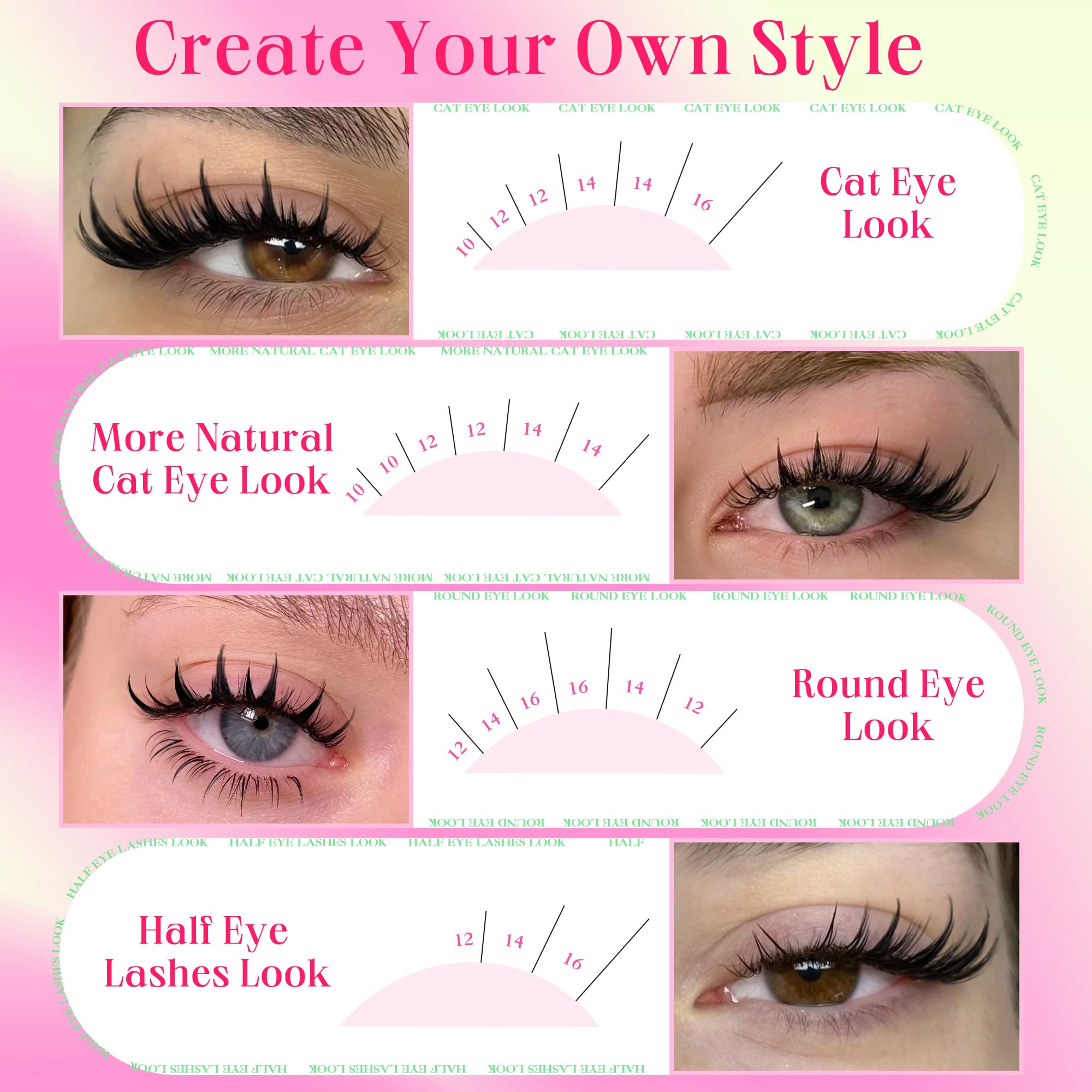 Newcally 10-16mm lengths let you customize cat-eye or doll-eye looks.