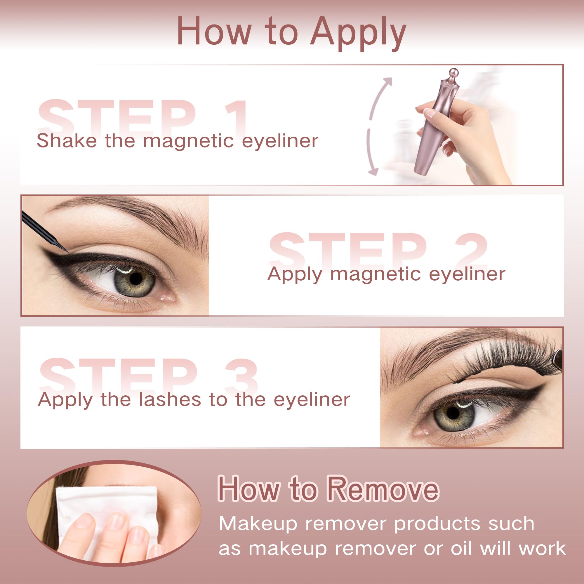 Reusable Newcally magnetic lashes kit ready for multiple uses